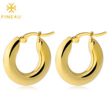 Hot selling stainless steel gold plated banana shape hoop earrings